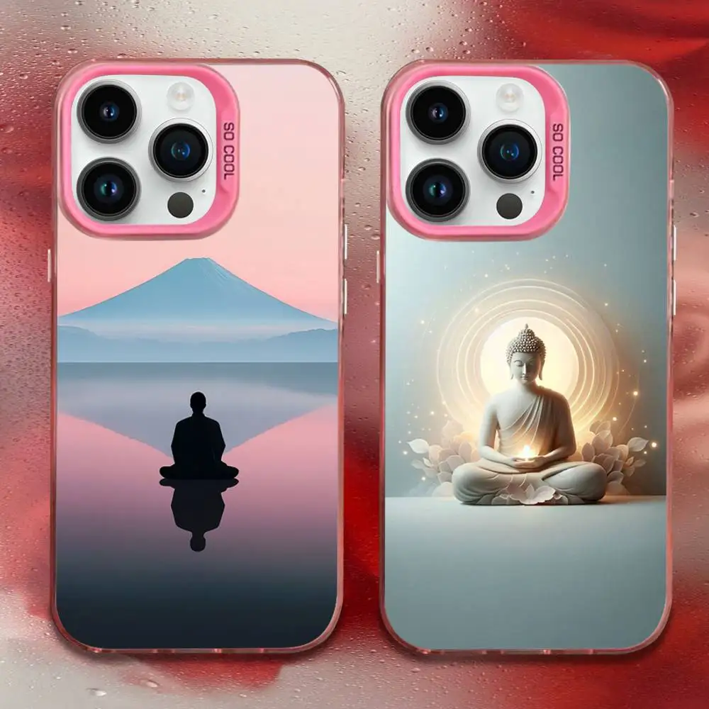 

Buddha Art Pattern Phone Case For iPhone 16,15,14,13,12,11,Mini,Pro,E,MAX Pink Candy Matte Shockproof Cover