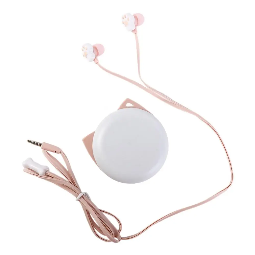 Childs Gifts Portable Lovely Remote Microphone 3.5mm Cat Paw Headphone Bass sound In-Ear Wired Headset With Mic Earphones