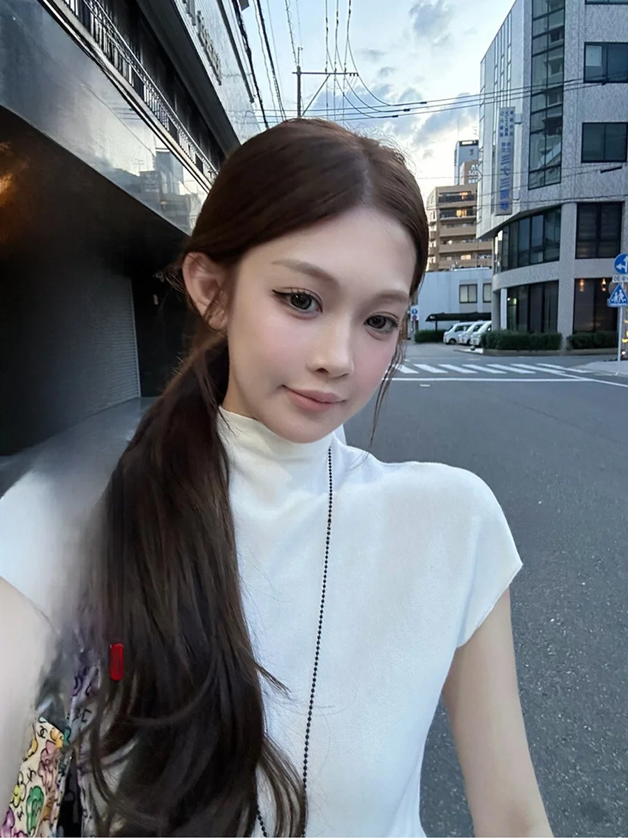 

Женский эластичный топ Jennie White из трикотажа с круглым вырезом, утягивающий талию, повседневный, из полиэфирного волокна, средней длины