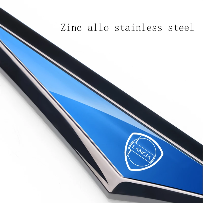 2 unids/set guardabarros de coche pegatinas de acero inoxidable emblema decoración Exterior para Lancia ypsilon delta nera thema
