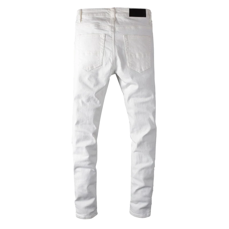 Men's Jeans starbags dsq 625 white individual men's denim trousers quadratic ripped white cross border fashion jeans