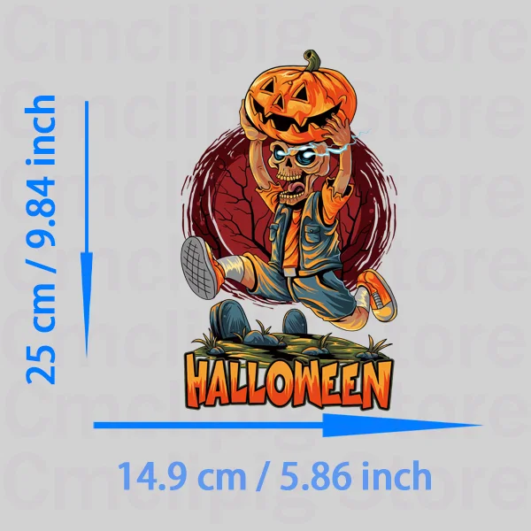 Halloween Horror Pumpkin custom patches self-adhesive heat transfer stickers iron on transfer DIY Sewing Decoration