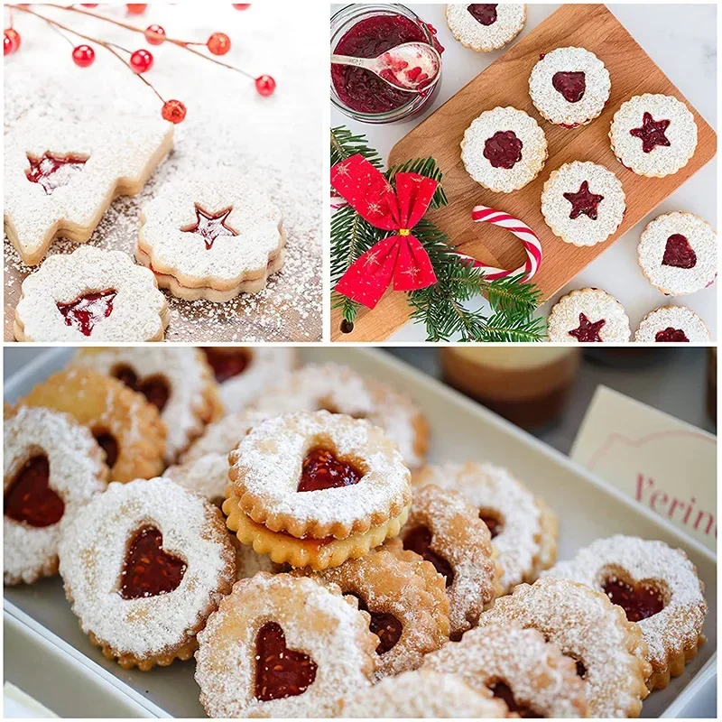 Jam Sandwich 3D Christmas Digital Moulds Cookie Cutter Pastry Xmas Tree Snowflake Shape Biscuit Mould Baking Tools Birthday view 6