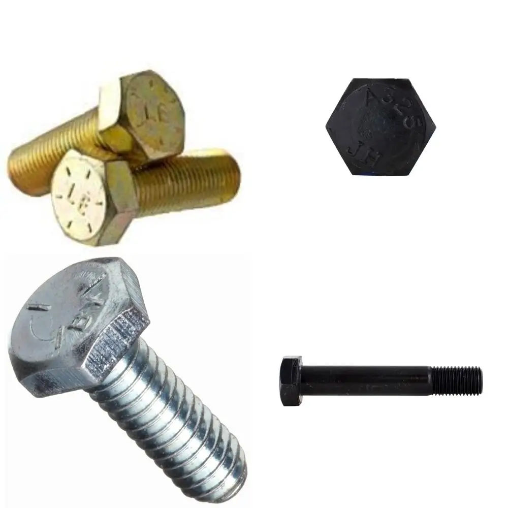 مسامير ذات غطاء سداسي مطلي باللون الأصفر من الدرجة 8 مقاس 9/16-18 × 1-3/4 بوصة، 25 عبوة، ملولبة بالكامل لتركيب قوي