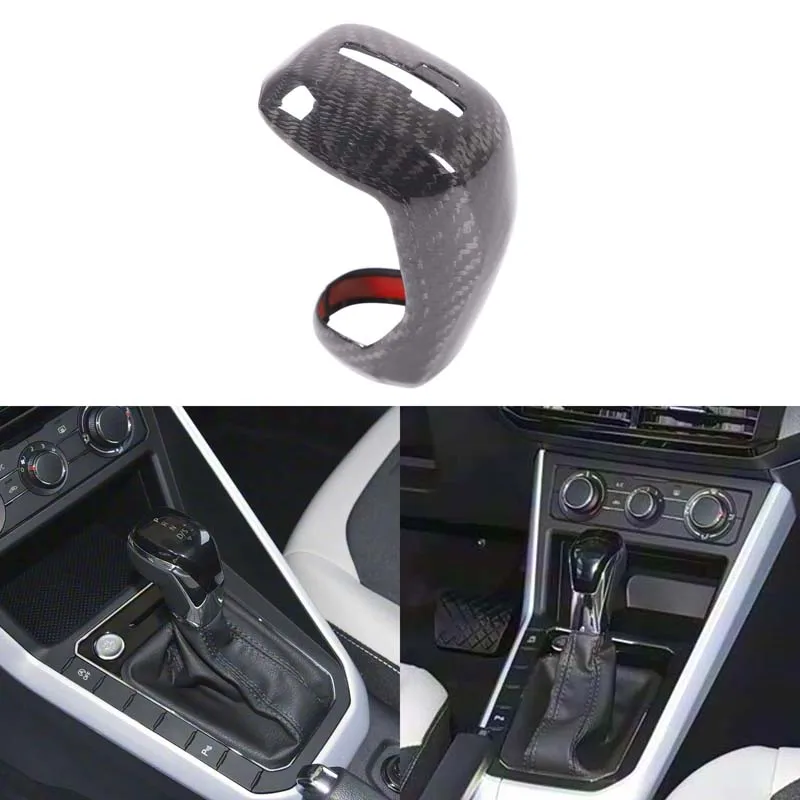 

1Pcs Real carbon fiber For VW Polo T-Cross Tiguan 2019-2022 car center console gearbox head cover decorative sticker accessories