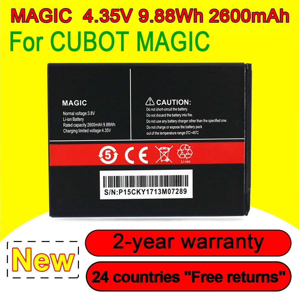 

100% NEW 2600mAh High Quality Li-ion Battery For Cubot MAGIC Replacement In Stock Fast Delivery With Tracking Number