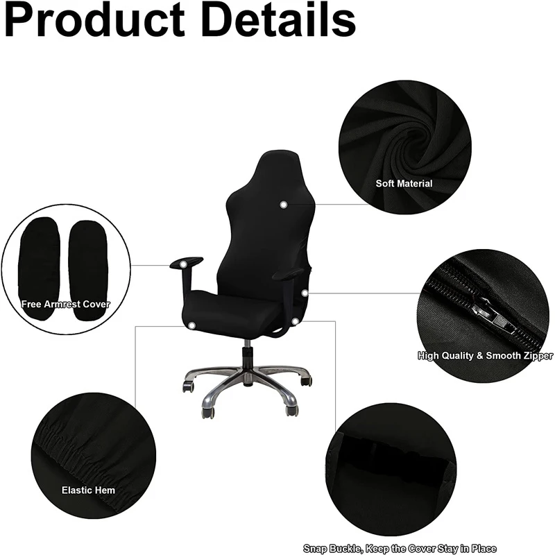 Soft and elastic gaming chair cover, armrest cover, computer seat cover, rotary control elevator, polar smile, chair cover