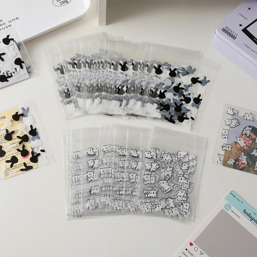 50pcs transparente selbst klebende opp Tasche niedlichen Stern/Liebe/Bär kpop Foto karten halter Karten abdeckung Schutz Foto Films chutz – Detail 5