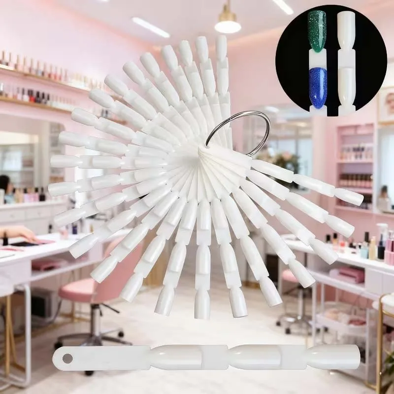 150 قطعة مسمار الفن شكل مروحة عرض الرسم البياني الطبيعي هلام البولندية التلوين عينة ممارسة التدريب أظافر صناعية مع حلقة قابلة للإزالة #2