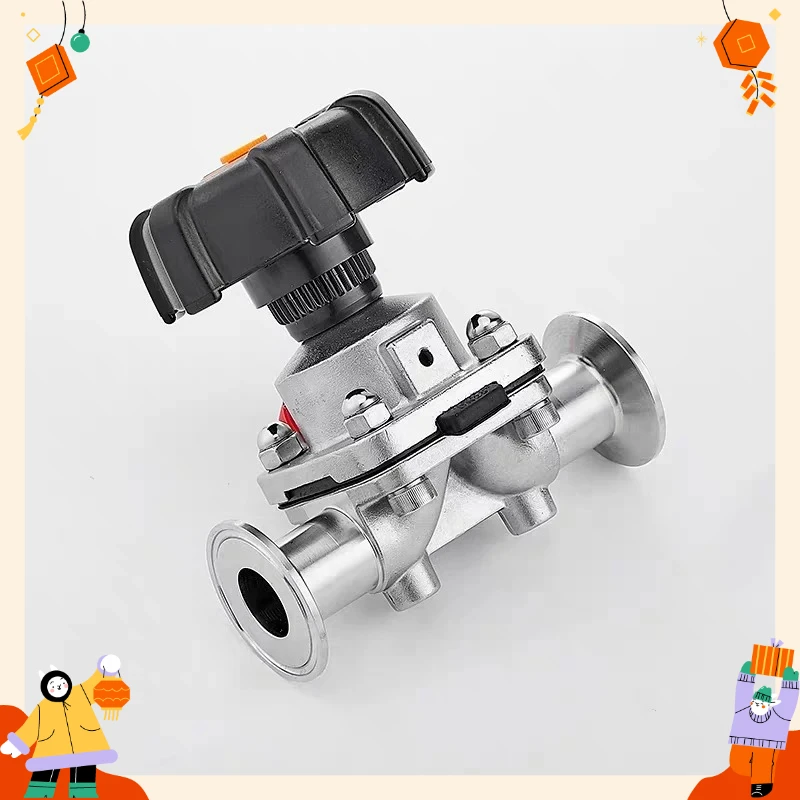 Sanitary Diaphragm Valve Stainless Steel 316L Tri-Clamp OD 50.5mm Quick Install for Food Beverage Pharmaceutical Industries