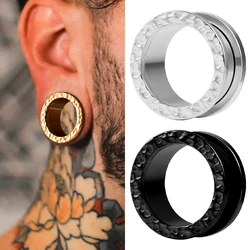 Doearko 2PC 316 Stainless Steel New Pounding Ear Gauges Tunnels Plugs Stretcher Studs Piercing Women Men Body Jewelry Expansions