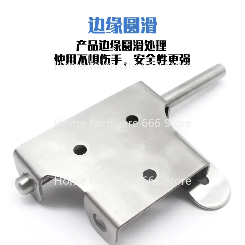 Stainless Steel Cross Word Bolt with Lock Buckle, Door Bolt, Anti-Theft Door, Solid Left and Right Bolt