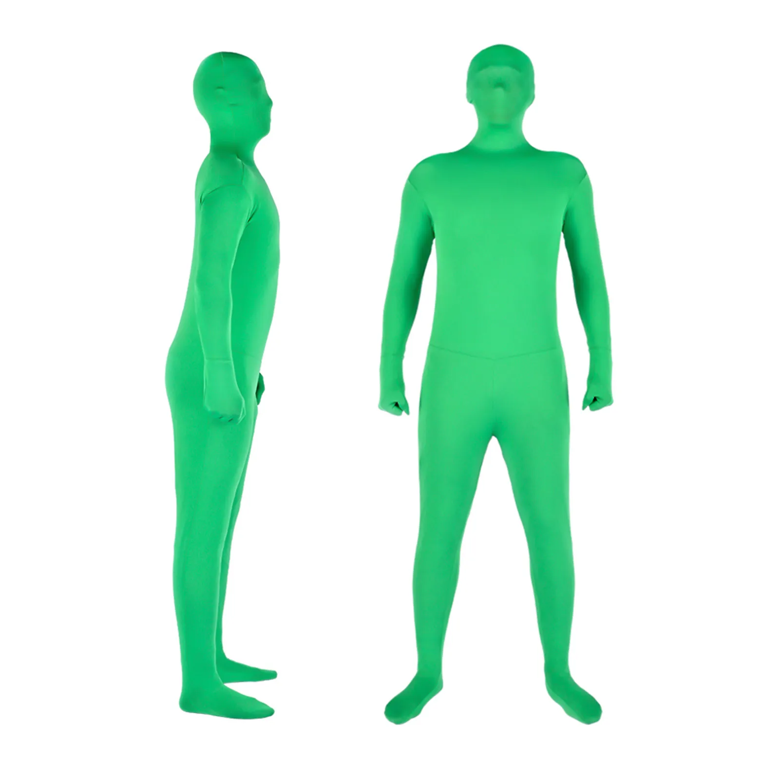 Full Body Photography Chromakey Green Suit Unisex Adult Green Bodysuit Stretch Costume for Photo Video Special Effect Cosplay