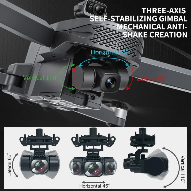 L109 pro max (rts) drone profissional 4k hd câmera dupla 3 eixos cardan anti-shake motor sem escova rc quadcopter presente brinquedos dron