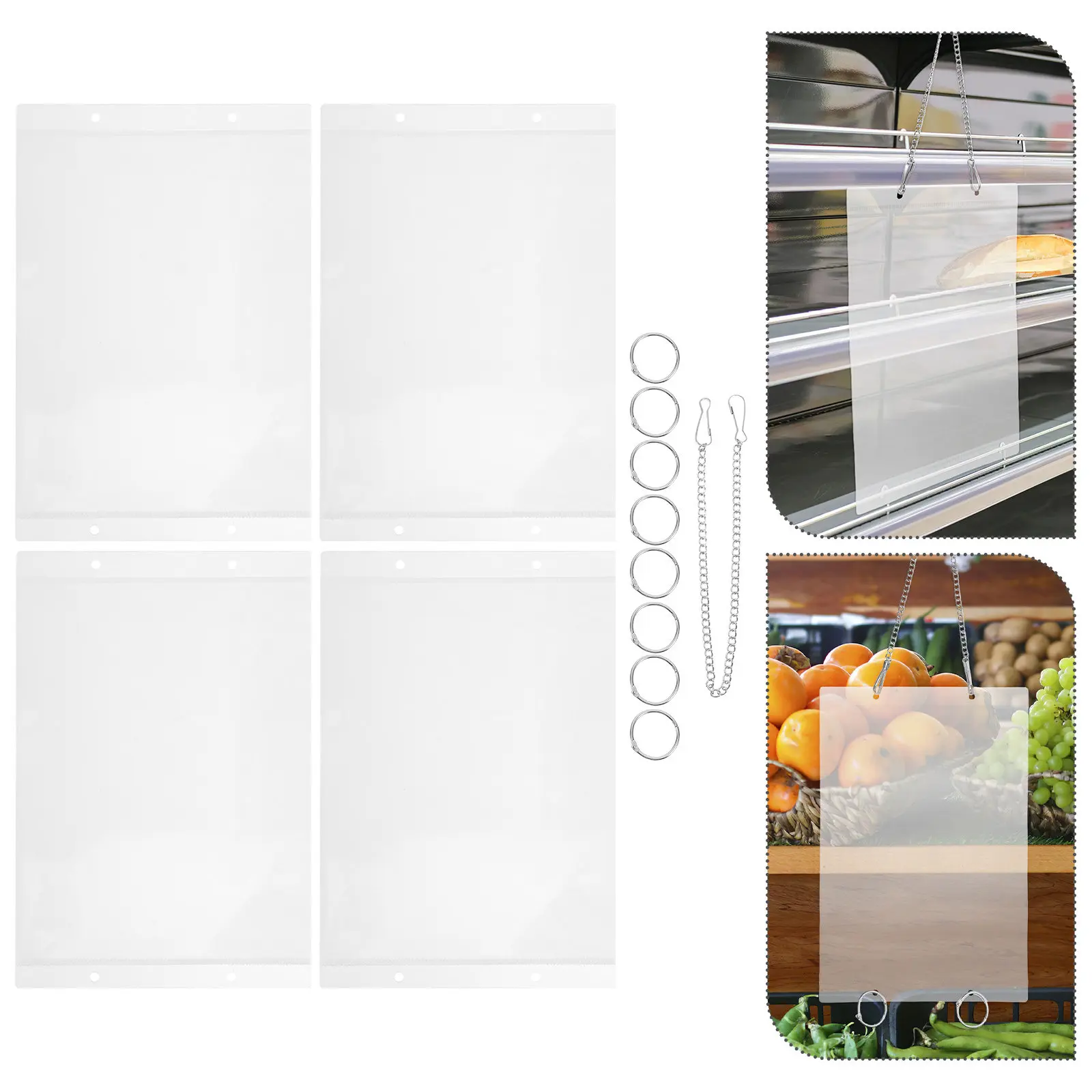 

Набор из 1 прозрачного подвесного кармана для ценников формата А5 с боковой загрузкой, держатель для плакатов, органайзер для розничной торговли и супермаркетов