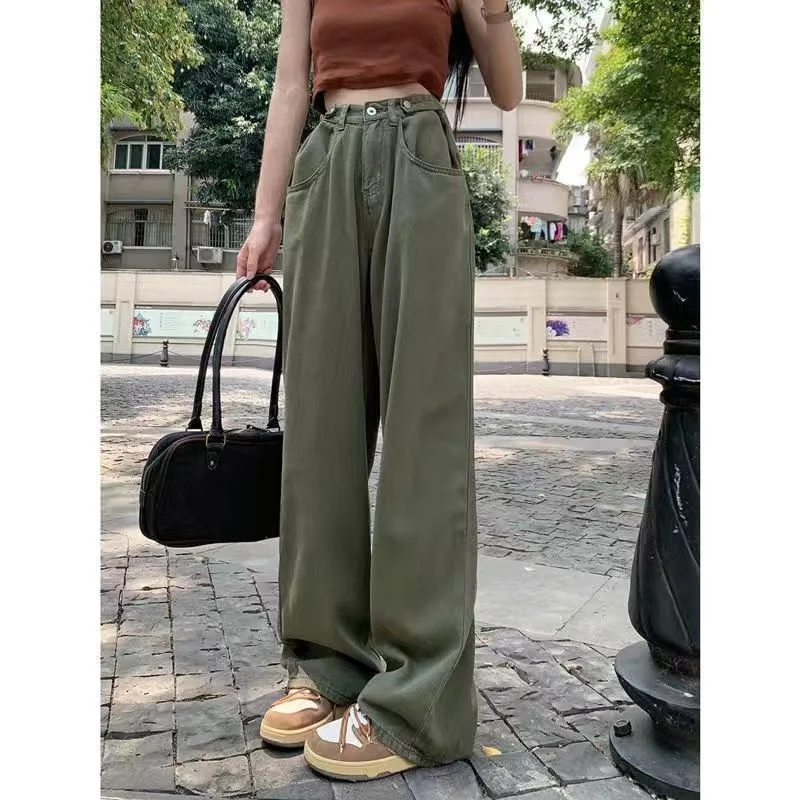 

High Waist Leg Jeans for Women 2023 a Style of Straight Loose Pants Korean Fashion Women Clothing Y2k Pants