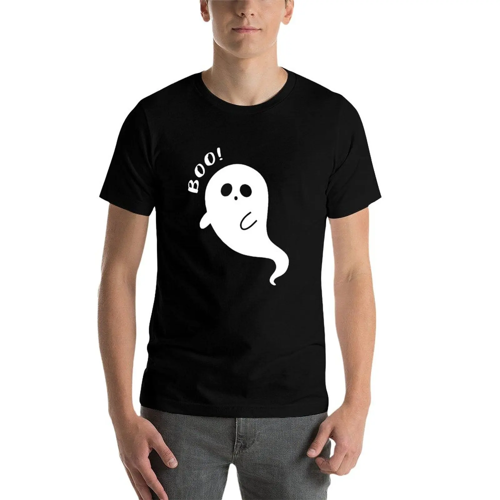 Boo Ghost T-Shirt man clothes plain plus size clothes plus size men clothing
