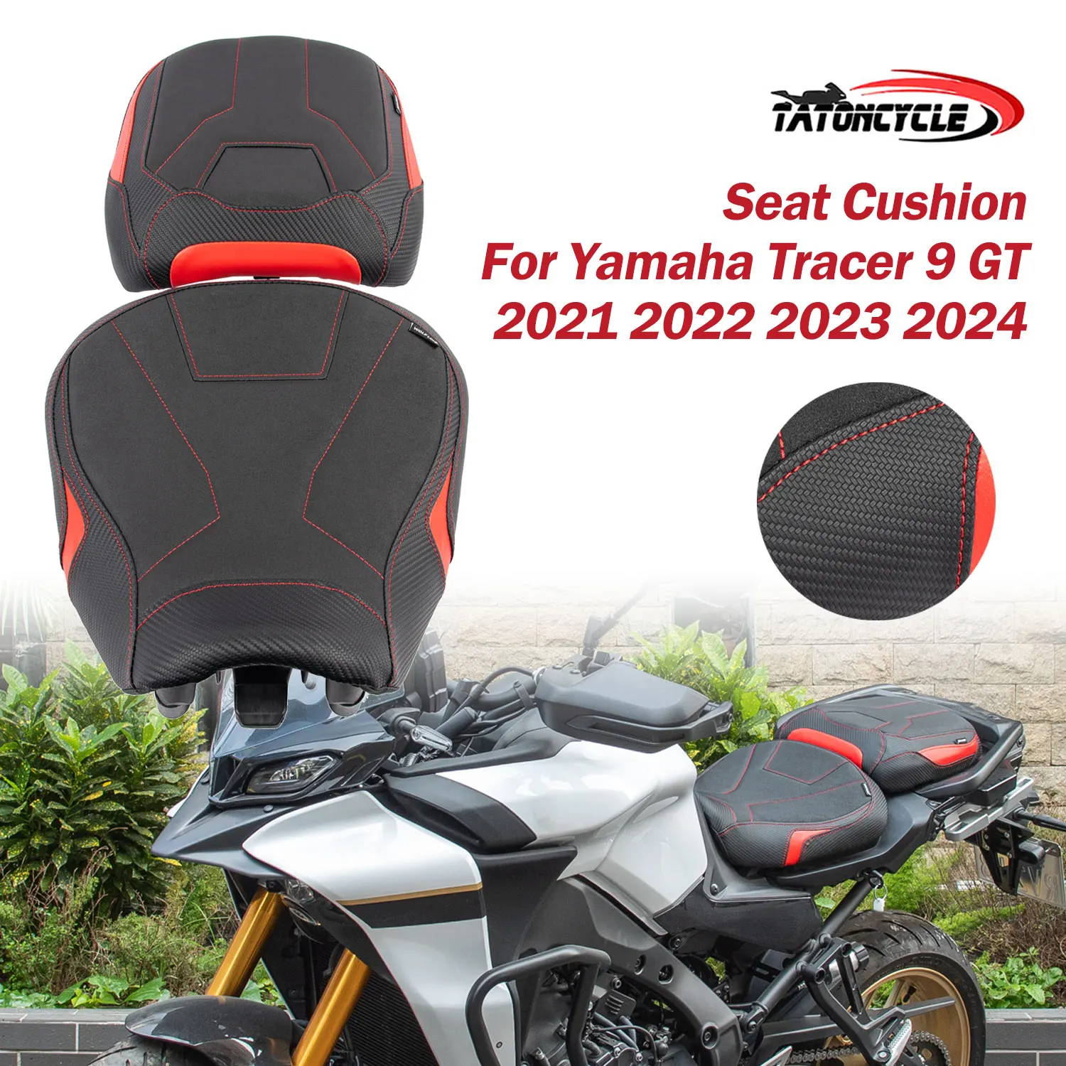 

Motorcycle Seat Sitting Cushion for Yamaha Tracer 9 GT Saddle 2021 2022 2023 2024 Driver Passenger Rear Leather Comfort Seat