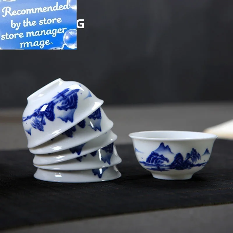 

6pc/lot 35ML Chinese Kung Fu Tea Set Ceramic Master Cup Jade White Porcelain Tea Cup Small Tea Bowl Household Teacups Water Cup