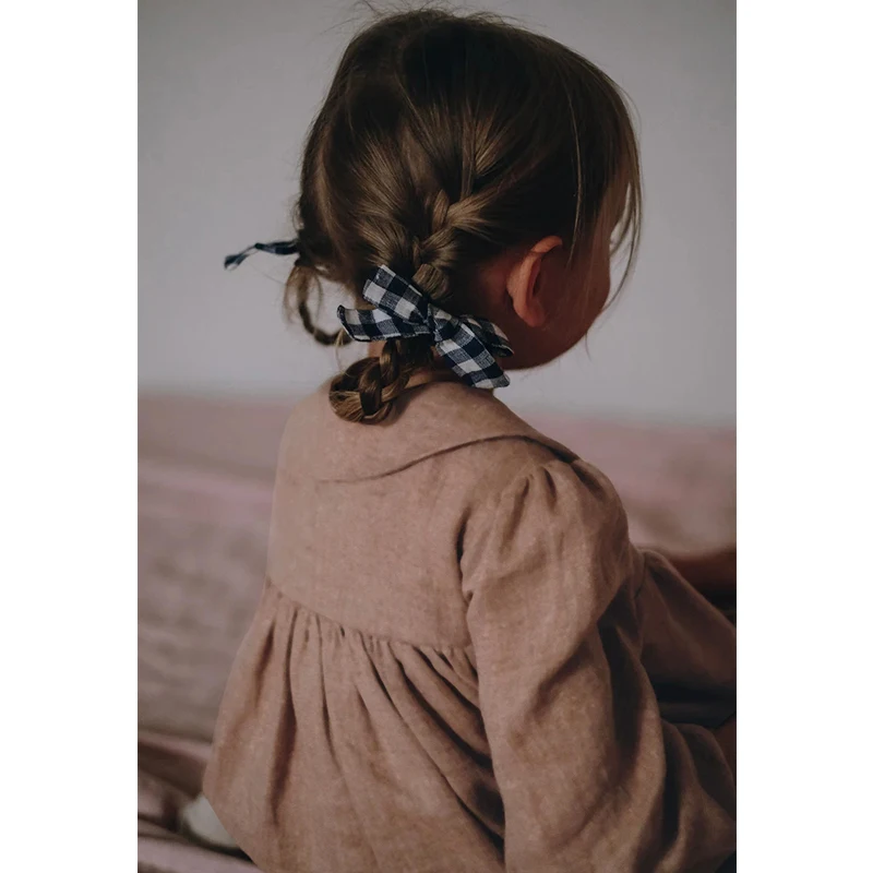 Vintage Girls Peter Pan Collar Long-Sleeved Dress Autumn New Children\'s Classic Loose England Style Princess Dresses TZ337