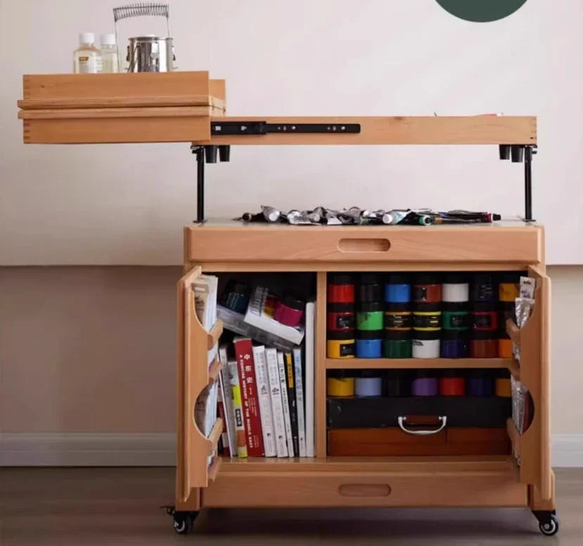 Painting cabinet easel car oil painting car solid wood painting cabinet