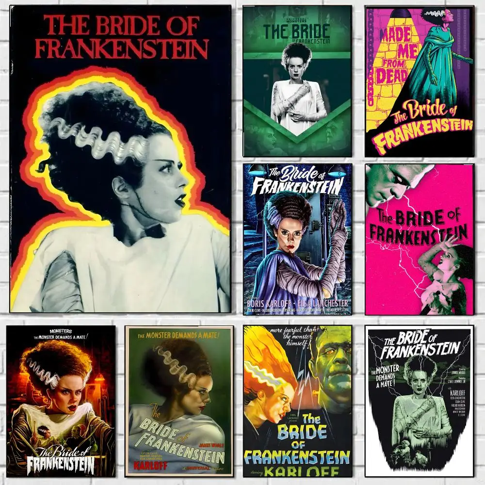 the bride of frankenstein Poster HD Wall Art Decal Self-Adhesive Aesthetic Decor For Home Living bedroom bar aesthetic