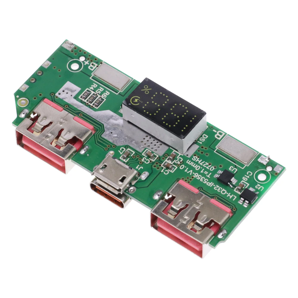 Type-C Micro-USB Double Port 5V 3A Lithium Battery Digital Display Fast Charging Module IP5356 QC3.0 2.0 PD3.0 PD2.0/AFC/FCP