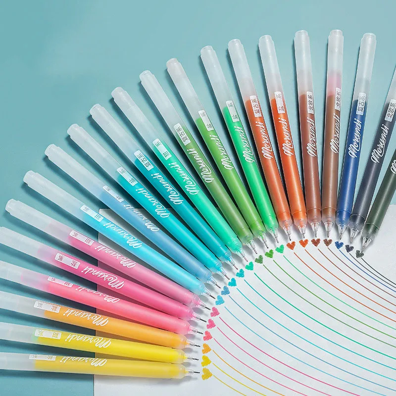 

0.5mm Neutral Color Pen Set 9pcs/pack Student Hand Account Journal Diary Multi-color Water Pen 4 Types