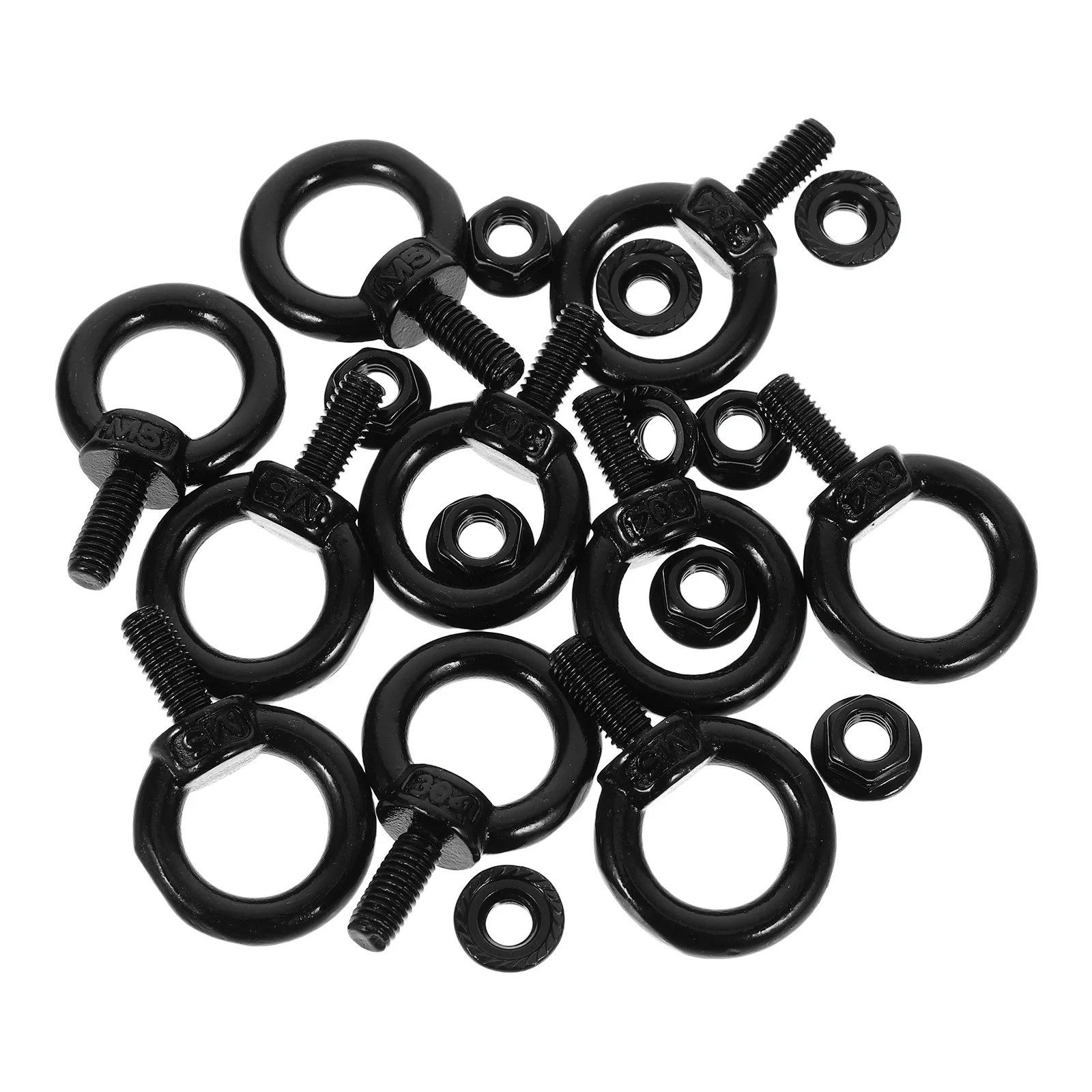 

10Pcs Stainless Steel Lifting Eye Bolts Heavy-Duty Metal Ring Screw Eyebolts for Hoisting Suspension Industrial Rigging Hardware