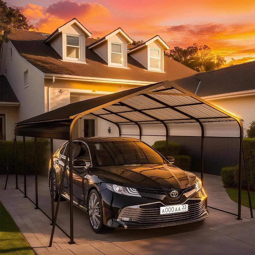 

12x20 FT Heavy Duty Metal Carport, Upgraded Version Carport Garage Car with Galvanized Steel Roof, Enhanced Base and Frame, All-