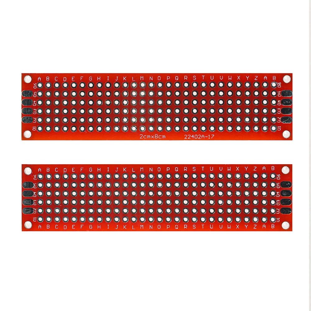 10PCS PCB Board red Double-sided Board 2*8CM PCB DIY Universal Circuit Boards