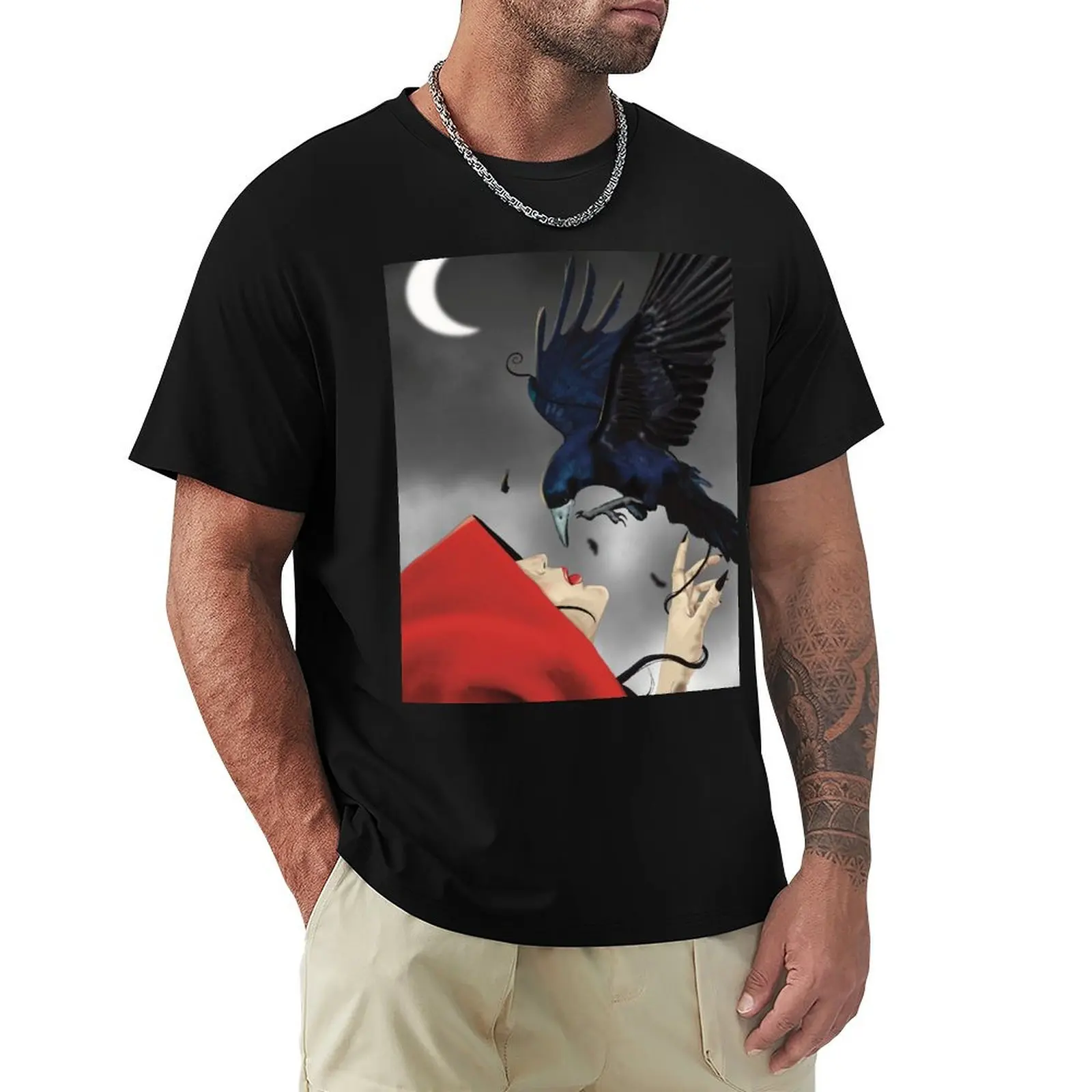 

The woman with the red cape and the raven T-Shirt Louboutins affliction shirts mens clothes