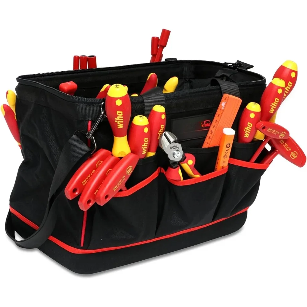 32874 Insulated Tool Set with Pliers, Cutters, Nut Drivers, Screwdrivers, T Handles, Knife, Ruler and Voltage detector