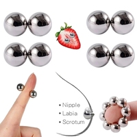 1Pair Nipple Clip and Studs Magnet Orbs Personal Fake Nipple Piercing Ring Powerful Magnet Non Piercing Giant Magnet Balls Women