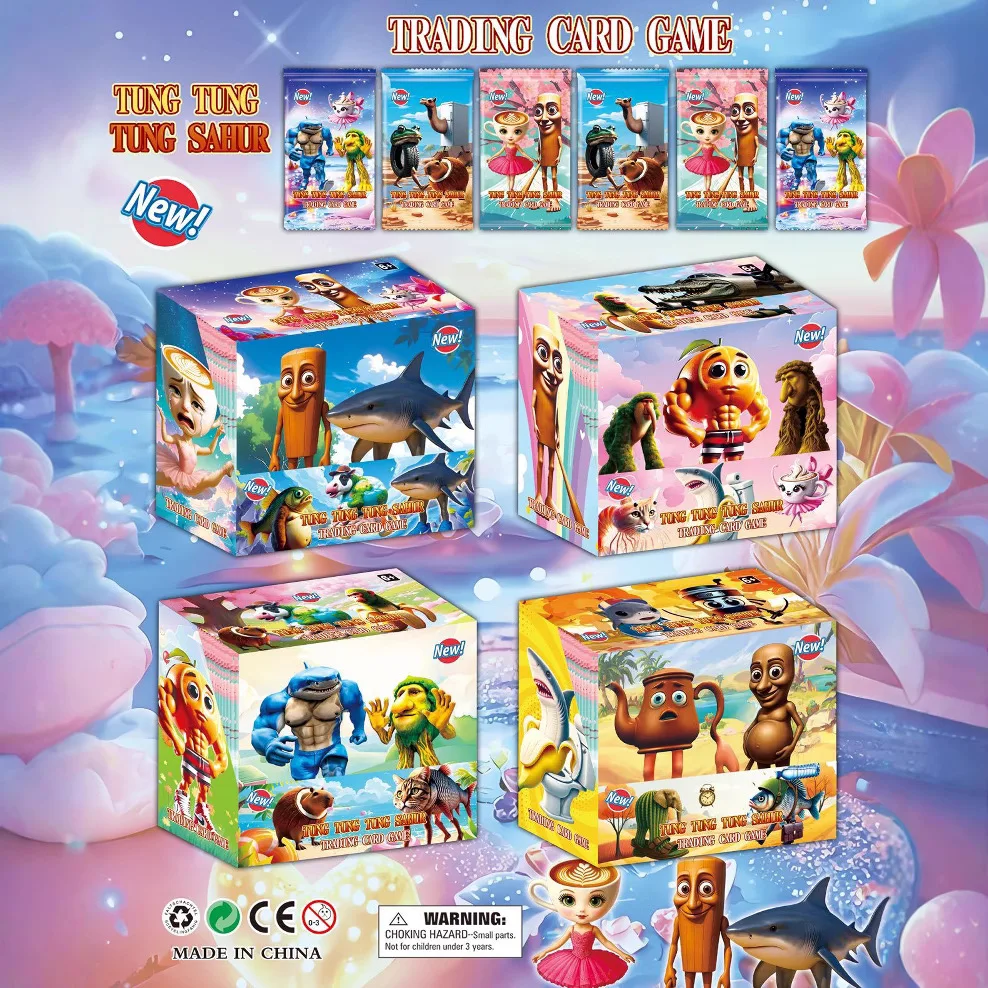 Tralalero Tralala مجموعة بطاقات للأطفال الكرتون Tingtung Sahur Brainrot أنيمي شخصيات جمع بطاقة البطاقات التعليمية ألعاب أطفال الهدايا