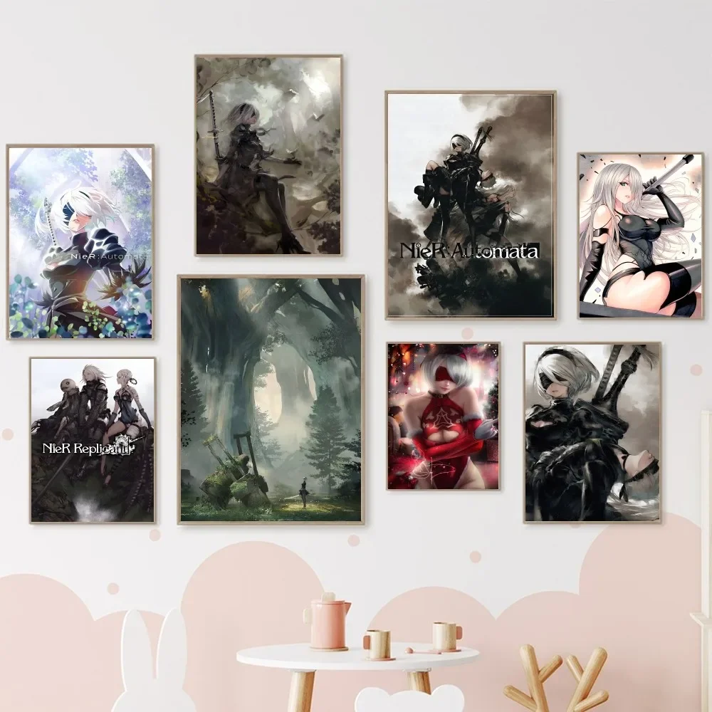 NieR Automata Anime lienzo pintura cartel hogar sala de estar dormitorio Bar cafetería arte decoración Anime pared arte habitación Decoración