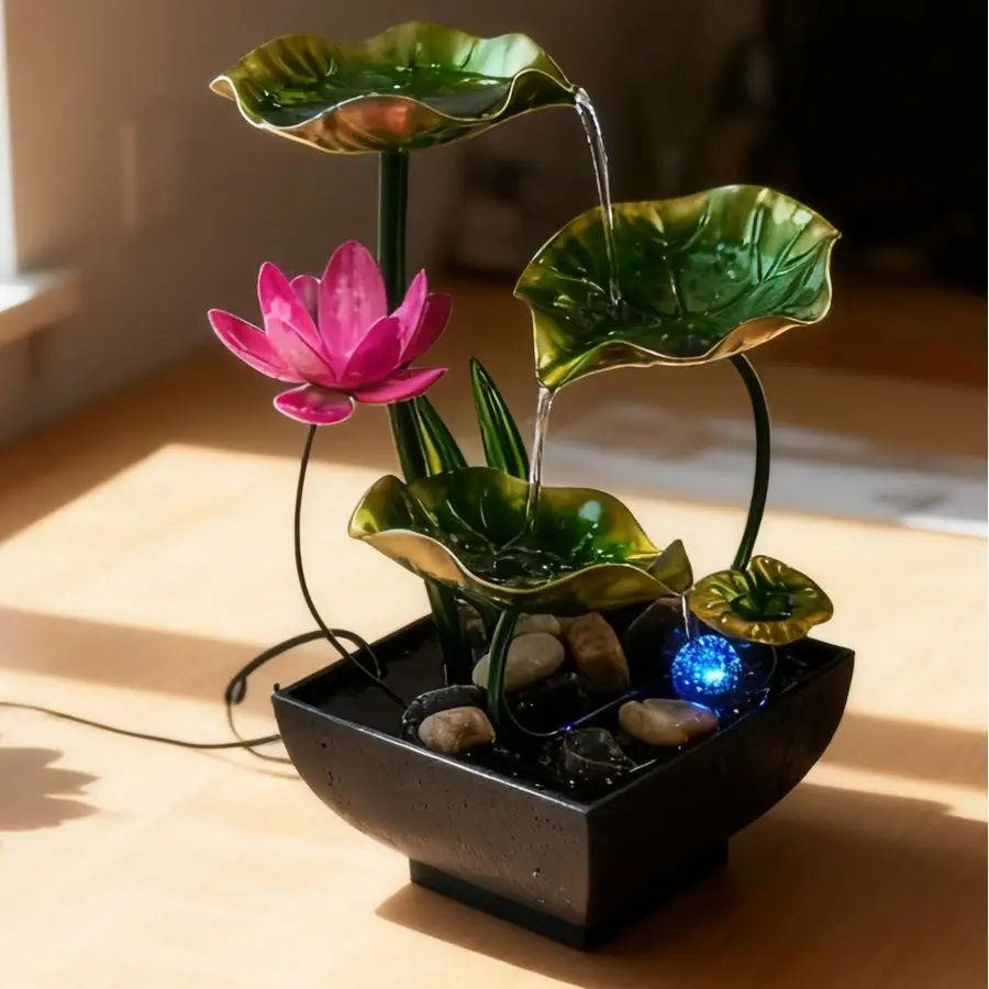 Fuente de sobremesa, fuente de cascada interior, decoración alta del hogar, máquina de sonido calmante de relajación Zen para oficina, sala de estar o