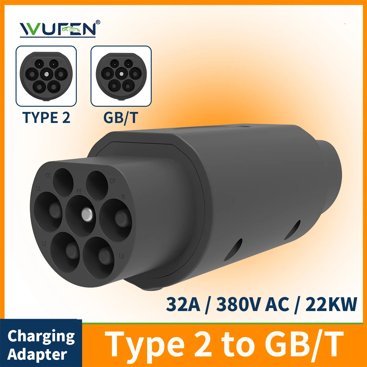 

WUFEN IEC 62196-2 Adapter Type2 to GBT Compatible with Type2 Charger for PHEV & Electric Cars with Chinese GB/T Charging Socket