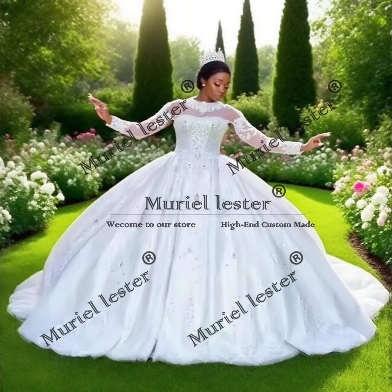 Luxury O Neck Lace Appliques Bridal Dresses Long Sleeves Beaded Stones Ball Gowns Wedding Dress Customized Robe De Mariee 2025