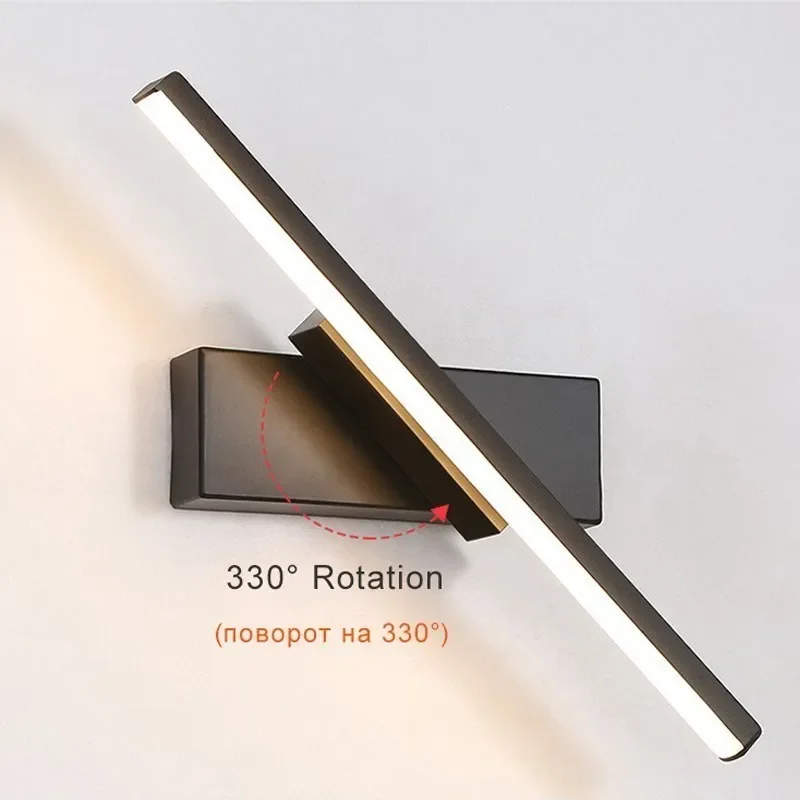 Modern LED Wall Lamp Bedroom Bedside  Creative Staircase Light Living Room Closet Rotating Strip Home Decorative Wall Sconces