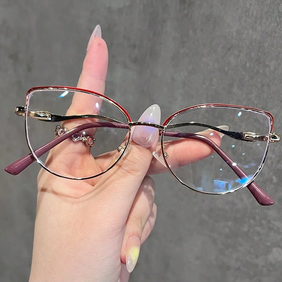 1 Stück Damen Modische schlichte Brille Neuer ultraleichter Retro-Cat-Eye-Stil High-End-Look Natürlich Lässig Vielseitig Schutz Visi