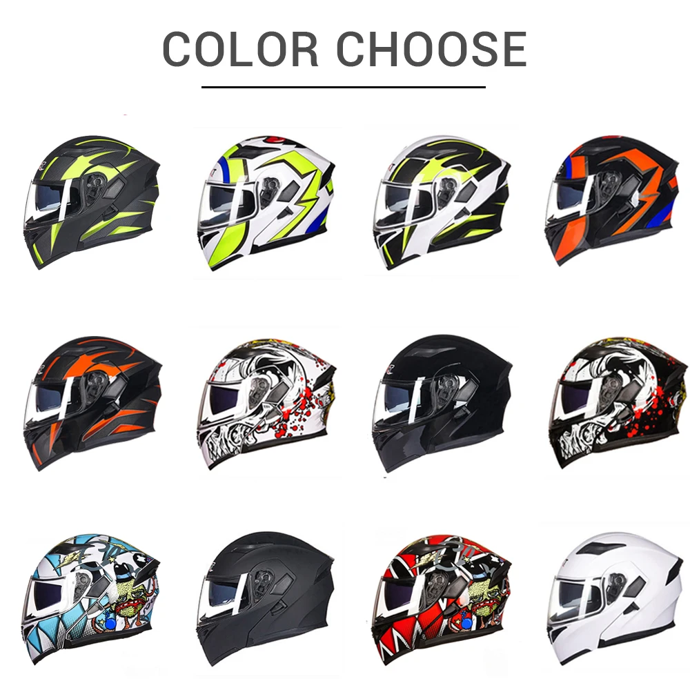 GXT Capacete De Moto Masculino Flip Up Motorcycle Helmet Casco Moto Motorcycle Capacete Doublel Lens Motorbike Riding Helmet DOT