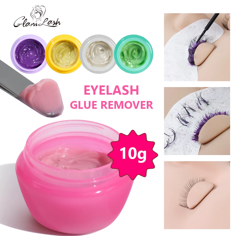 Glamlash 10g removedor de cola para cílios, creme removedor de sabor de frutas para extensões de cílios, removedor de cheiro de fragrância, ferramentas de maquiagem