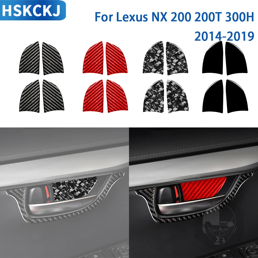 

For Lexus NX 200 200t 300h 2014 2015 2016 2017 2018 2019 Accessories Carbon Fiber Car Interior Inner Door Bowl Cover Stickers