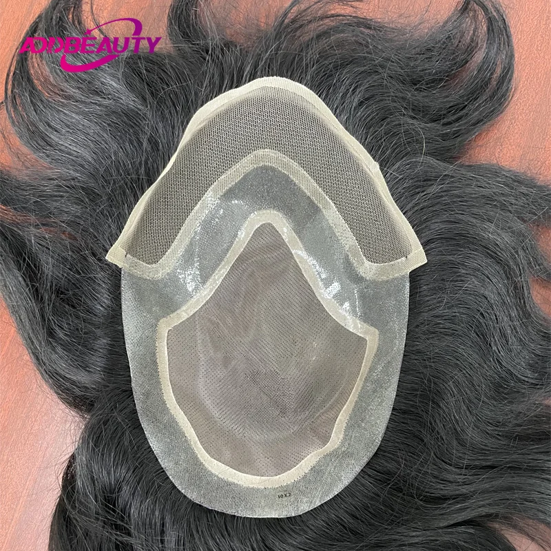 

Передний кружевной мужской парик-топпер Швейцарский кружевной парик из искусственной кожи Мужской парик Индийская система человеческих волос Фронтальные кружевные волосы Remy Парики с узлами Натуральный цвет