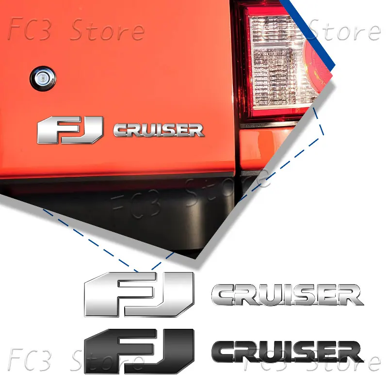 

3D ABS Plastic Car Styling FJ CRUISER Letter Logo Rear Trunk Body Tailgate Badge Sticker For Toyota Land Cruiser Accessories