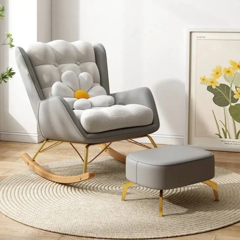 

Chairs Rocking Modern Wooden Minimalist Recliner Accent Design Armchair Gamer Muebles Para El Hogar Home Decor SY50LC