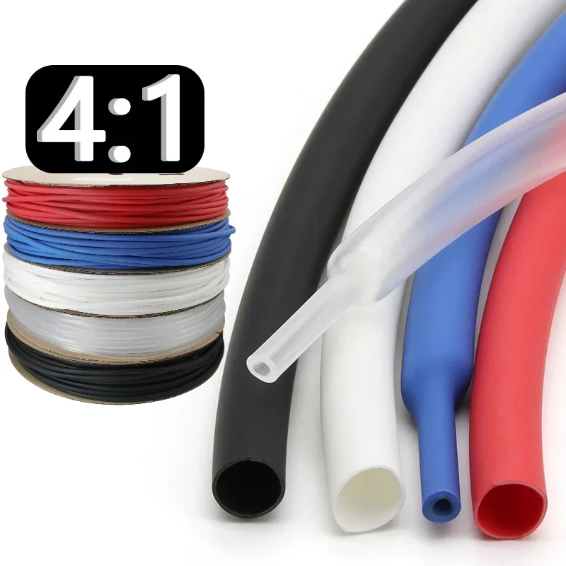 

4:1 Heat Shrink Tube with Glue Dual Wall Tubing Diameter 4mm~52mm Insulated Waterproof Shrinkable Cable Casing Cabel Protect