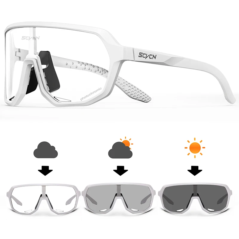 SCVCN Radfahren Gläser UV400 Photochrome Sonnenbrille Männer Sonne Mountainbike Straße Fahrrad Brillen Sport Laufen MTB Zyklus Gogg