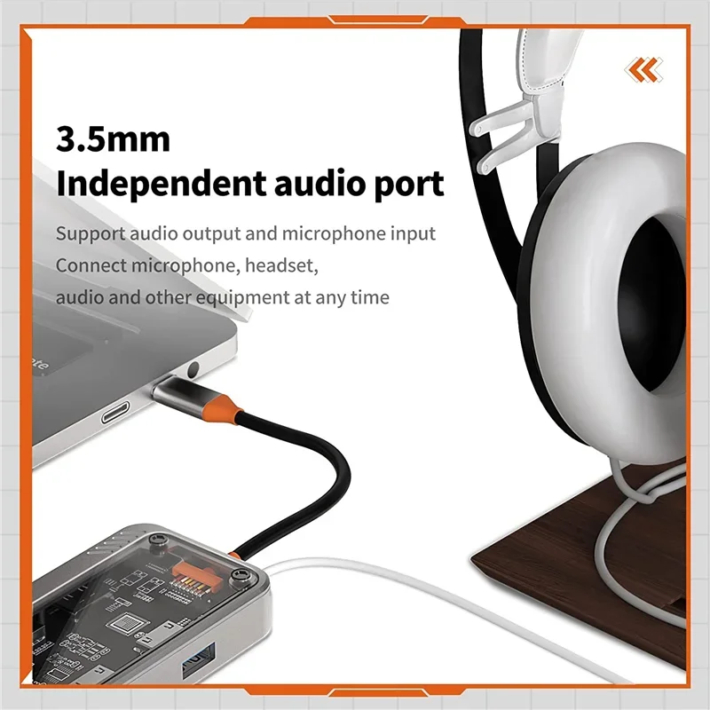 محطات إرساء الكمبيوتر المحمول 10 في 1 USB C لشاشات مزدوجة 100 وات PD شحن، RJ45، صوت